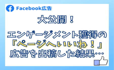 Facebook広告でエンゲージメント獲得の「ページにいいね！」を出稿した結果は？
