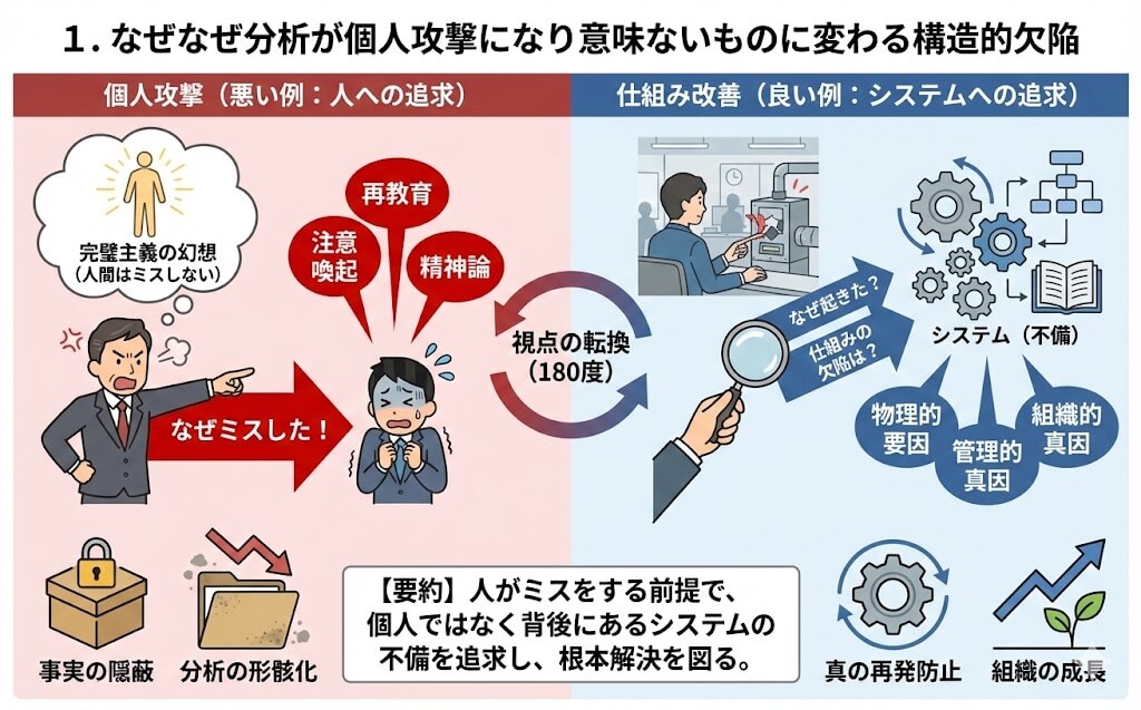 なぜなぜ分析が個人攻撃になり意味ないものに変わる構造的欠陥