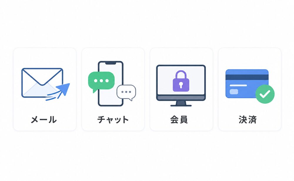 機能で選ぶ比較表（ステップメール・LINE・会員サイト・決済）