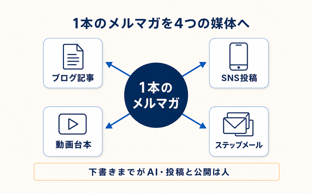 1本のメルマガをブログ・SNS・動画へ！AIとMCP Connectの横展開活用事例